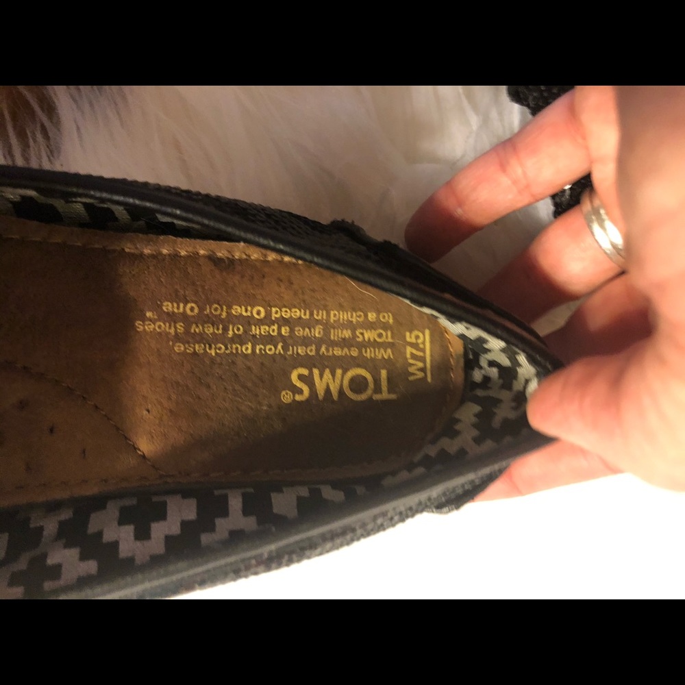 Black Sequin TOMS 7.5